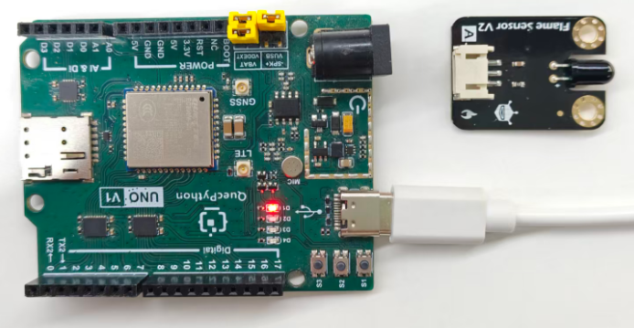 初学者视角体验：【EC800X Duino 开发板】传感器体验-火焰检测传感器！