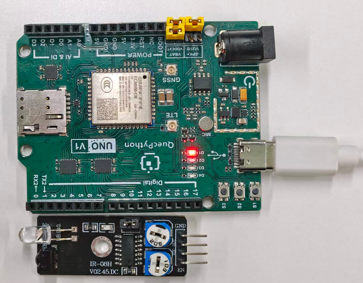 初学者视角体验：【EC800X Duino 开发板】传感器体验-障碍检测！